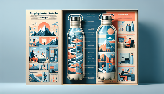 An informational image showcasing the benefits of insulated water bottles. The foreground features a cutaway view of an insulated water bottle, highlighting its dual-wall construction and thermal rete